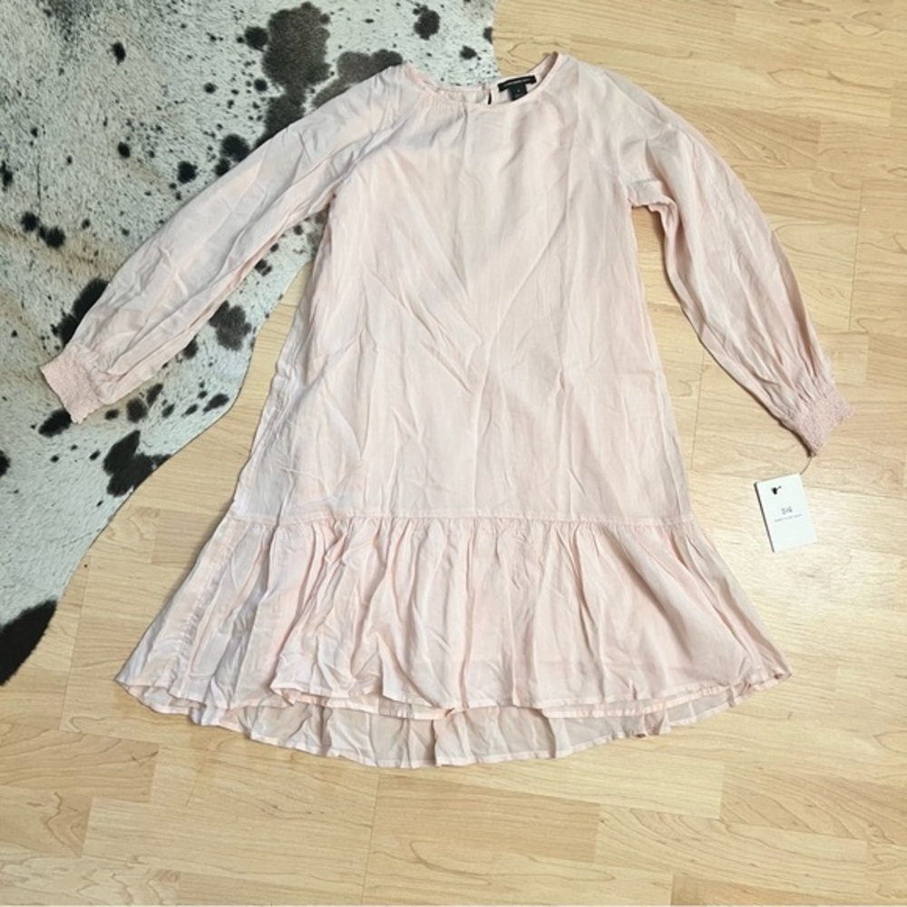 SOMETHING NAVY Blush Pink Mini Dress Ruffle Hem Size‎ 8 NWT